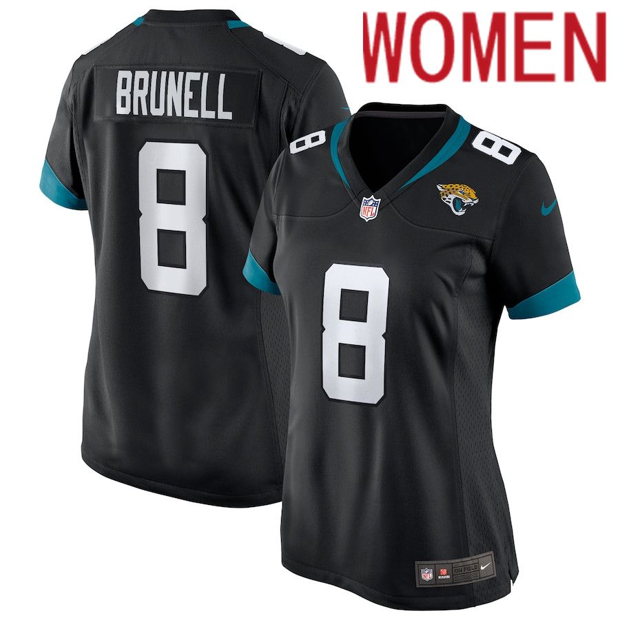 Cheap Women Jacksonville Jaguars 8 Mark Brunell Nike Black Game Retired Player NFL Jersey
